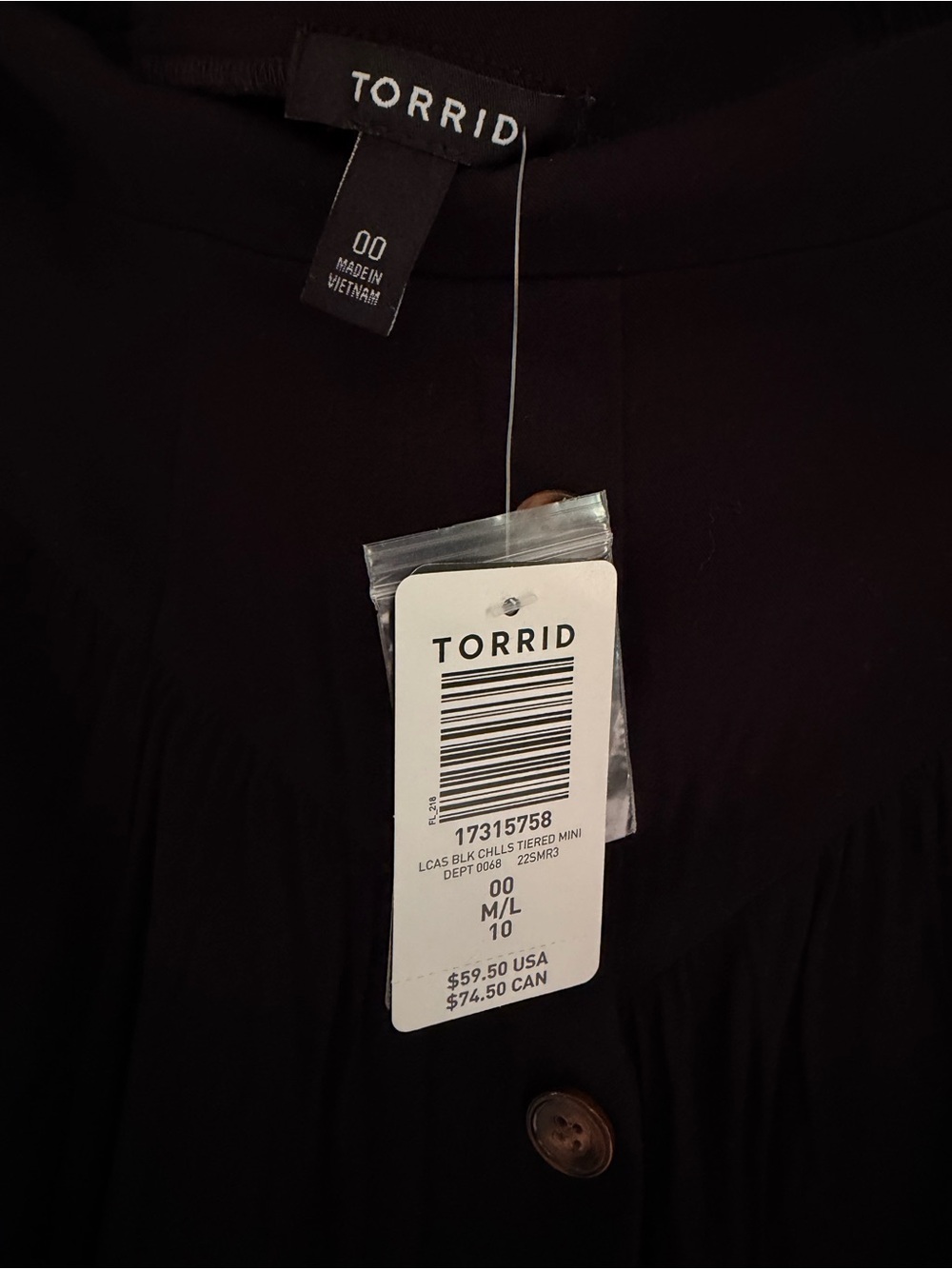 Torrid Black Button-Front Ruffle Mini Skirt - Picture 4 of 5